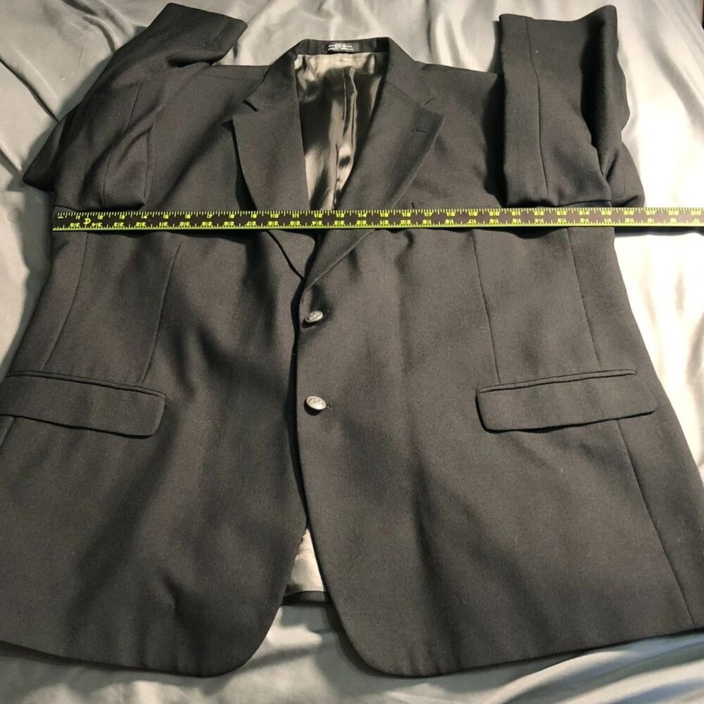 Stafford Men's Blazer Jacket 50R Black Sport Coat Double Button Classic Formal - Picture 6 of 16